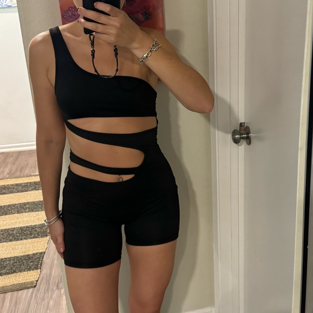 Black Shorts Jumpsuit